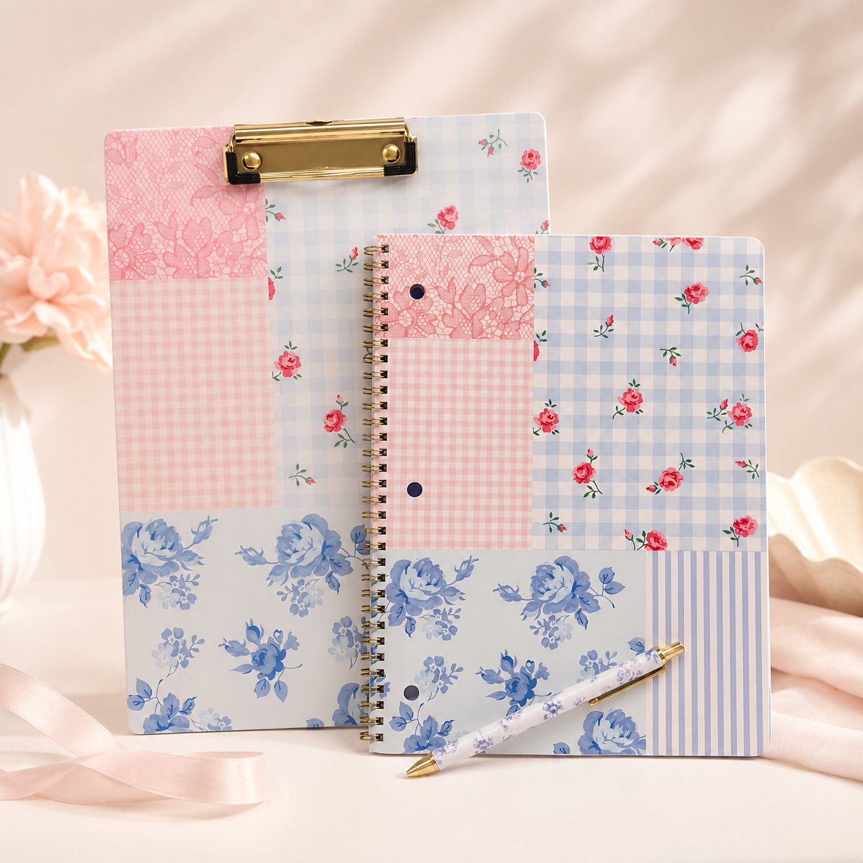 Pastel Patchwork Floral Clipboard