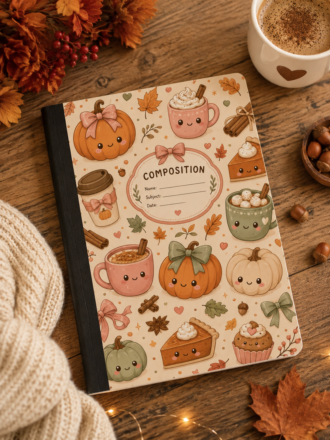 Cozy Pumpkin Spice Composition Notebook