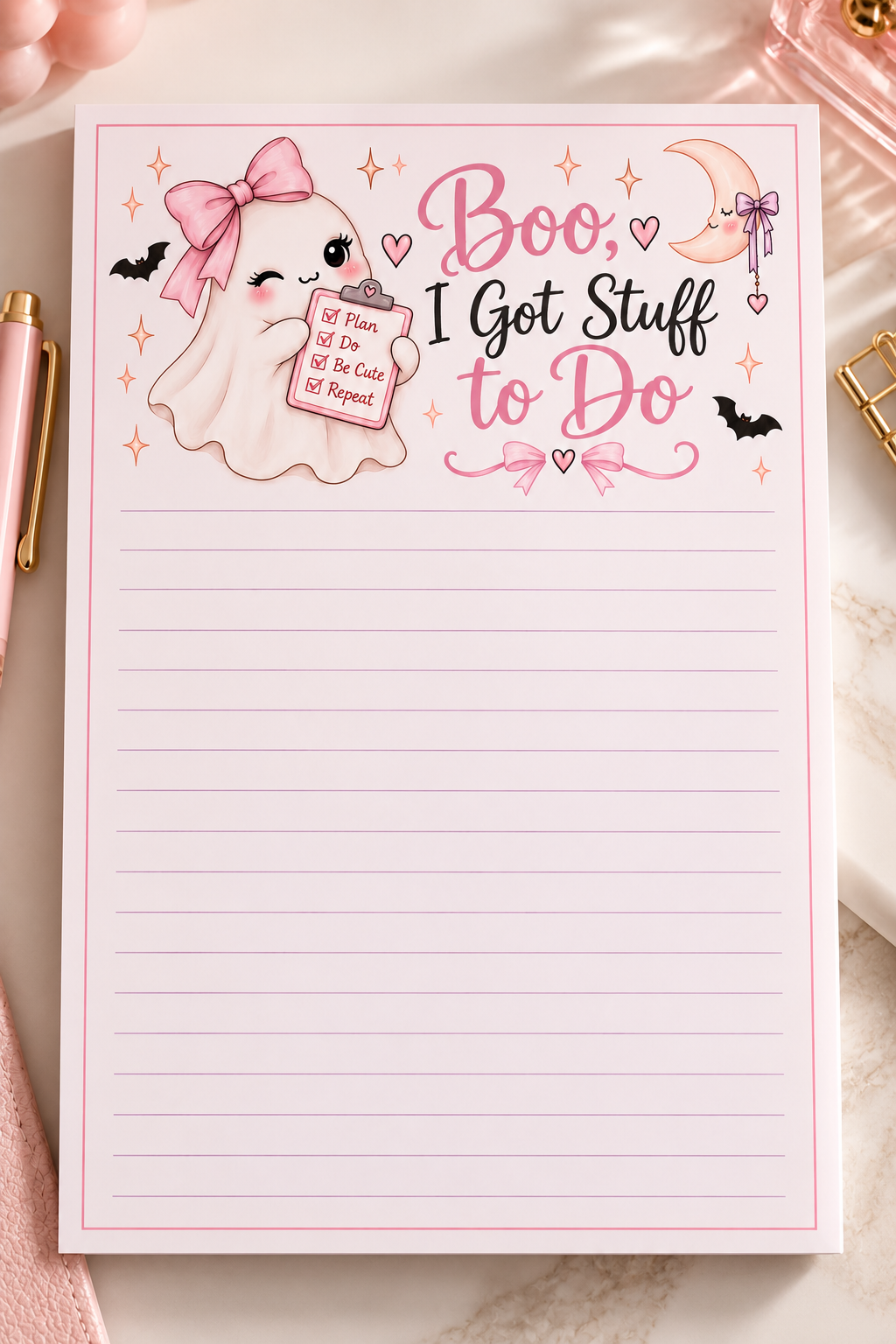Boo, I Got Stuff to Do Notepad