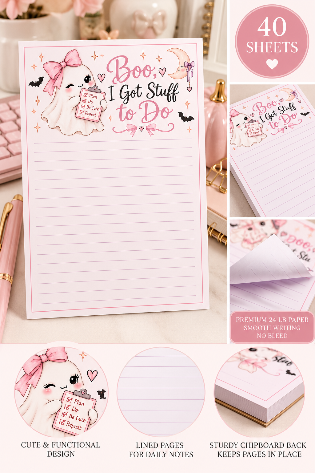 Boo, I Got Stuff to Do Notepad