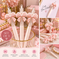 Pastel Pink Bow Pens | Set of 3